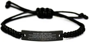 to My Husband Rope Bracelet Gifts Husband My Prayers and Love are Always There for You. Husband Birthday Idea. Husband Inspirational Movitional Gifts