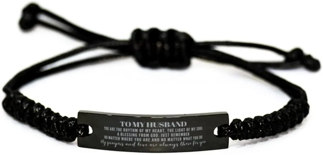 to My Husband Rope Bracelet Gifts Husband My Prayers and Love are Always There for You. Husband Birthday Idea. Husband Inspirational Movitional Gifts