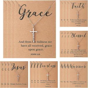 Tondiamo Faith Cross Necklaces Bulk Christian Gifts for Women Easter Religious Gift Bible Verse Card