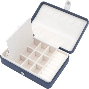 Travel Jewelry Box, PU Leather Small Jewelry Organizer for Women Girls, Portable Travel Jewelry Case Organizer Storage for Stud Earrings, Rings, Necklaces, Bracelets