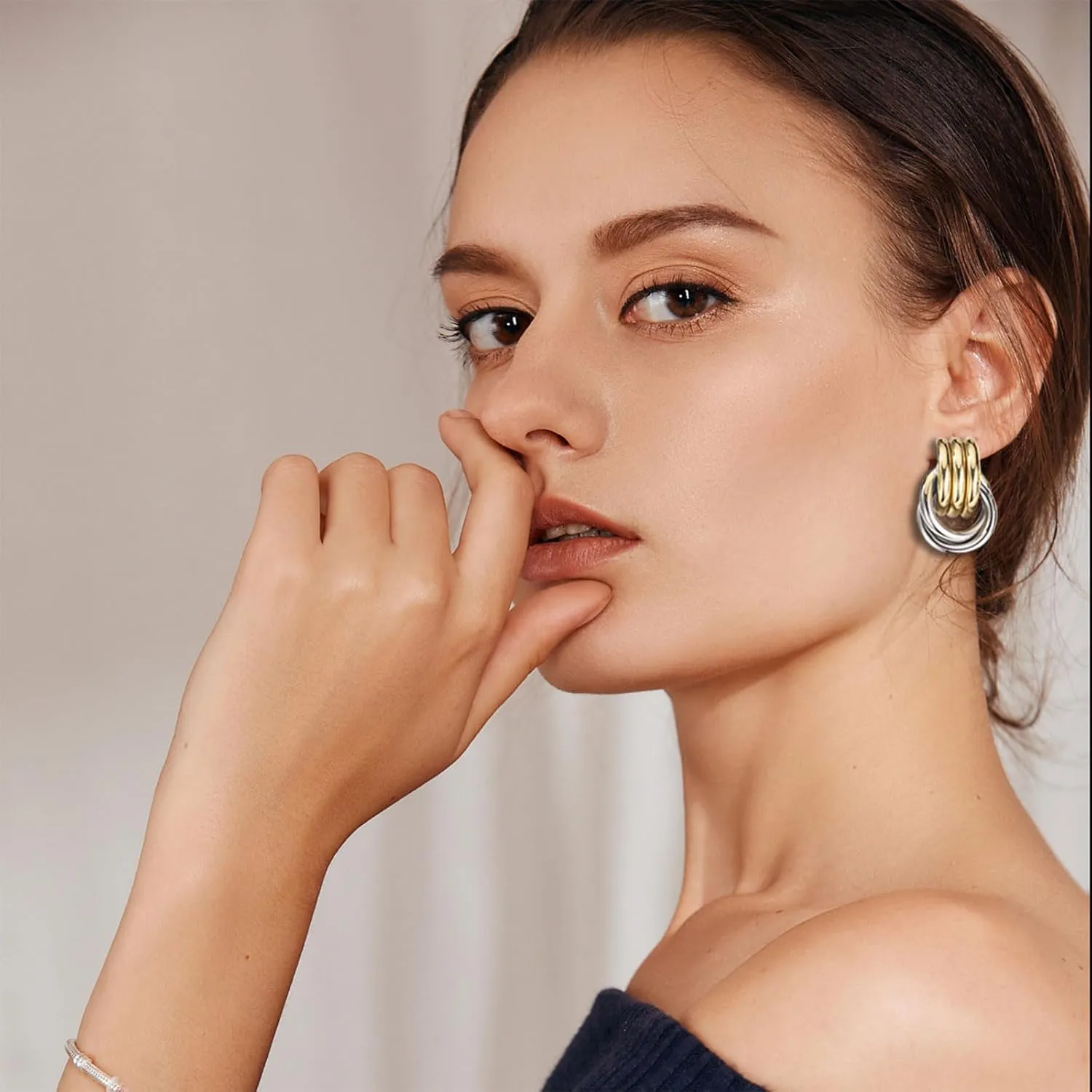 Trendy Gold Knot Heart Earrings for Women Colored Drop Dangle Statement Earrings Chunky Link Earring Jewelry