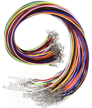 TUPARKA 60 Pcs 10 Colors Necklace Cord 2mm Waxed Necklace Cord with Clasp Necklace String for DIY Bracelet Necklace Jewelry Making