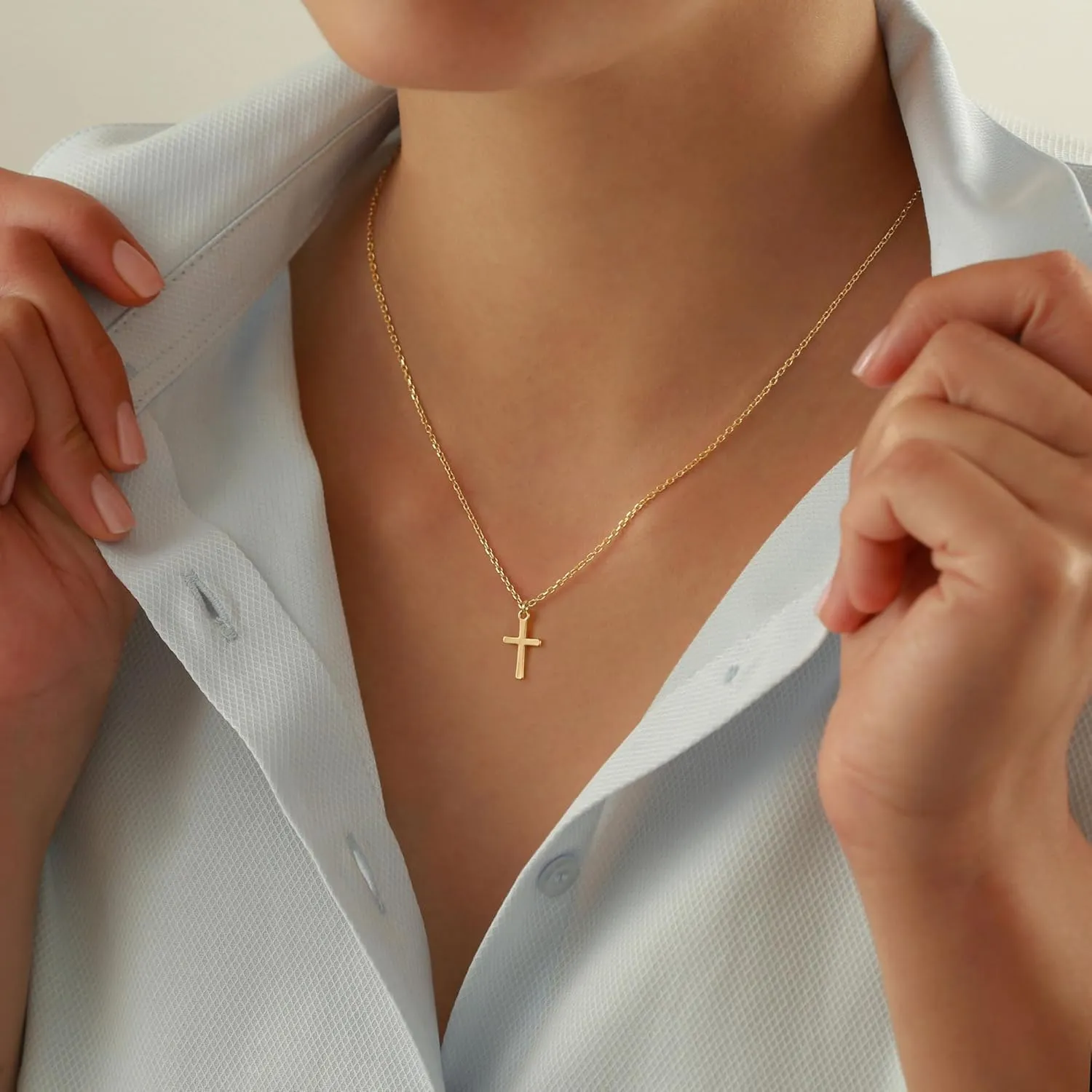 Turandoss Cross Necklace for Women Trendy - Gold Initial Letter Necklaces for Women, Personalized Layered Tiny Cross Necklace Jewelry Gifts, Dainty 14k Gold Plated Necklaces Jewelry Gifts for Her