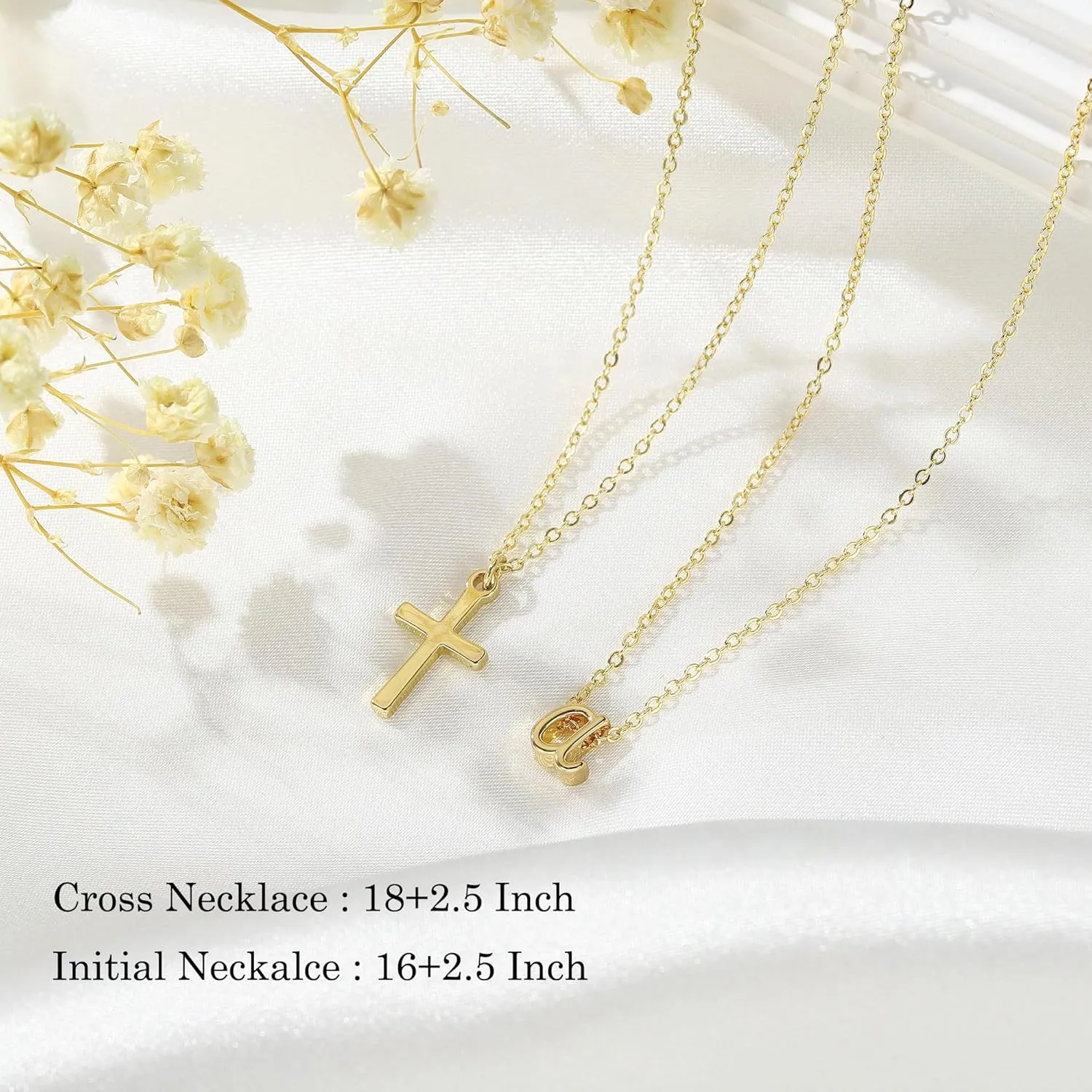Turandoss Cross Necklace for Women Trendy - Gold Initial Letter Necklaces for Women, Personalized Layered Tiny Cross Necklace Jewelry Gifts, Dainty 14k Gold Plated Necklaces Jewelry Gifts for Her
