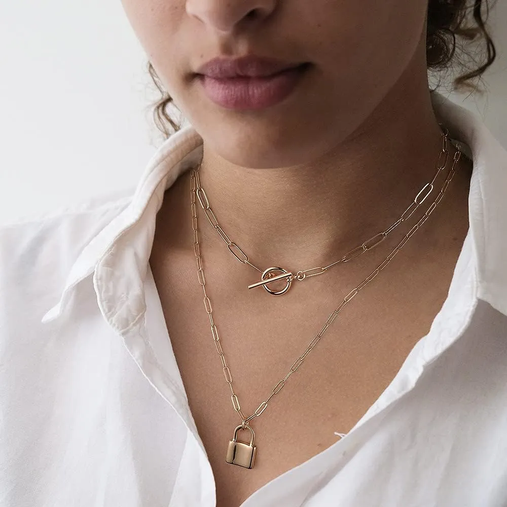 Turandoss Dainty Gold Choker Necklaces for Women - 14K Gold Plated Handmade Medallion Snake Link Chain Cross Star Moon Adjustable Simple Choker Necklaces for Women Jewelry