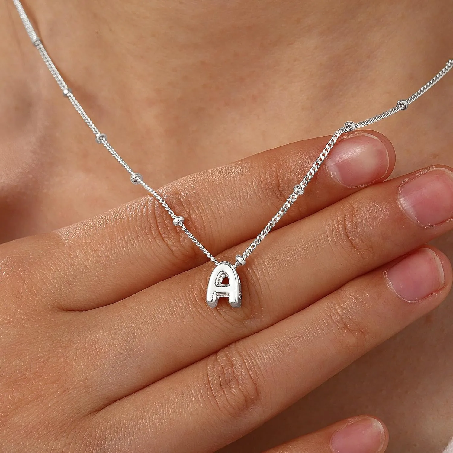 Turandoss Dainty Gold Initial Necklaces for Women Trendy - Layered Gold Initial Tiny Small Pendent Necklaces for Women, Personalized Choker Paperclip Chain Necklace Easter Jewelry Gifts for Her