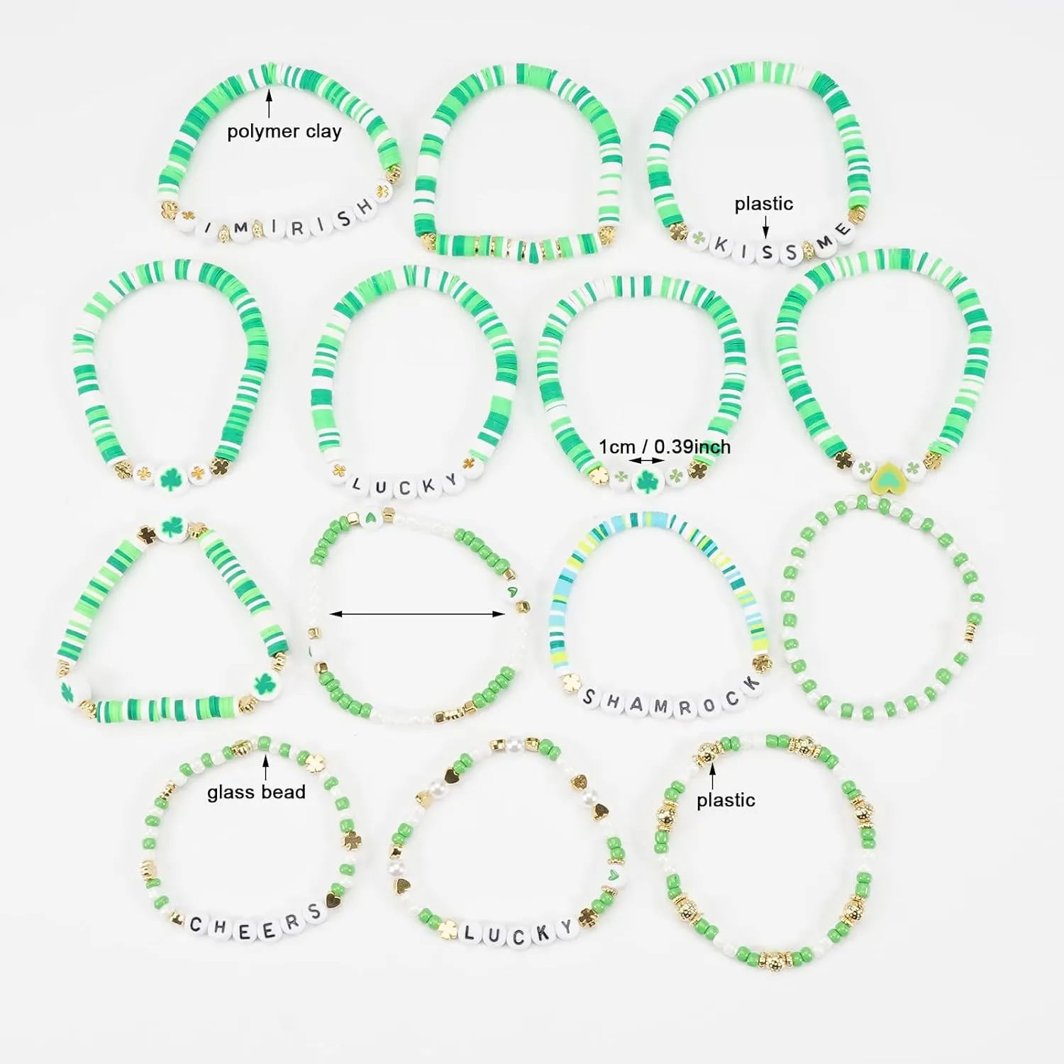 Twinfree Bohemia Beaded Bracelet, Polymer Clay Stretch Bracelets for Mom