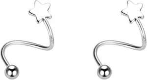 Twist Earrings Star Heart Fashion Ear Climber Wrap Cuff Earring Crawler Earring Wrap Cuff Earring for Women Color B
