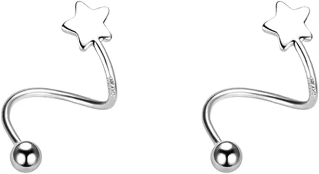 Twist Earrings Star Heart Fashion Ear Climber Wrap Cuff Earring Crawler Earring Wrap Cuff Earring for Women Color B