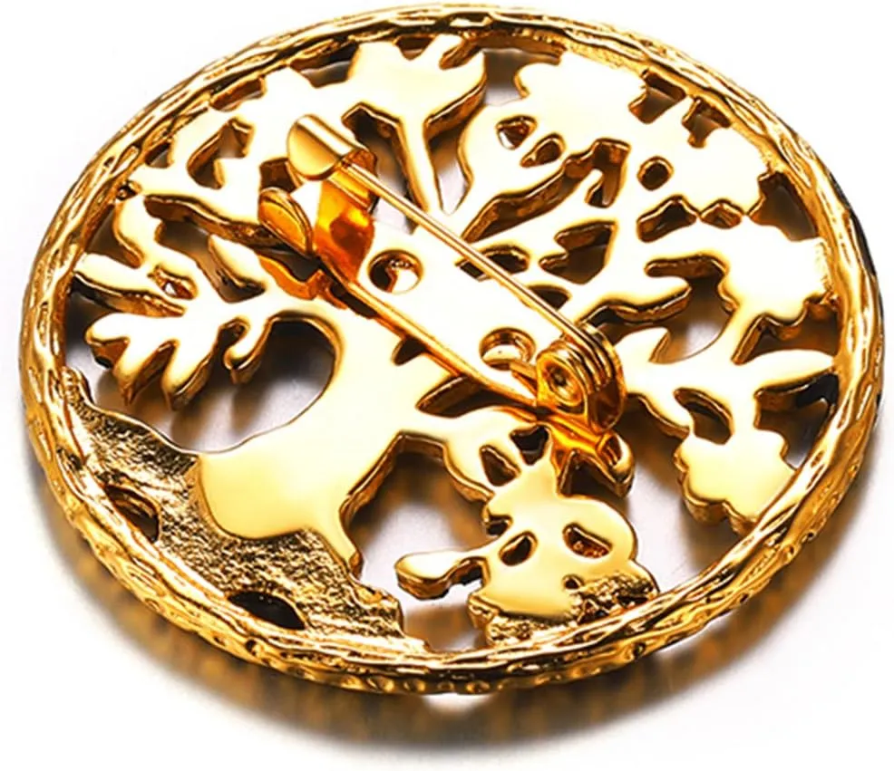 U7 Brooches Jewelry for Women Men, Stainless Steel 18K Gold Plated Classic Feather/Flower/Tree of Life/Custom Photo/Breast Cancer Awareness Pink Ribbion Brooches and Pins for Wedding Dress or Party