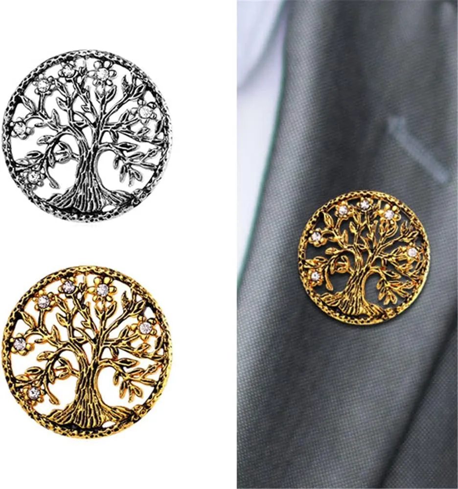 U7 Brooches Jewelry for Women Men, Stainless Steel 18K Gold Plated Classic Feather/Flower/Tree of Life/Custom Photo/Breast Cancer Awareness Pink Ribbion Brooches and Pins for Wedding Dress or Party