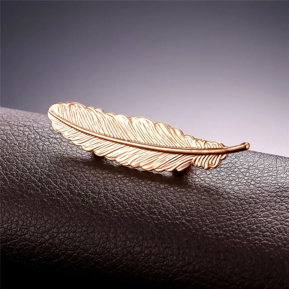 U7 Brooches Jewelry for Women Men, Stainless Steel 18K Gold Plated Classic Feather/Flower/Tree of Life/Custom Photo/Breast Cancer Awareness Pink Ribbion Brooches and Pins for Wedding Dress or Party