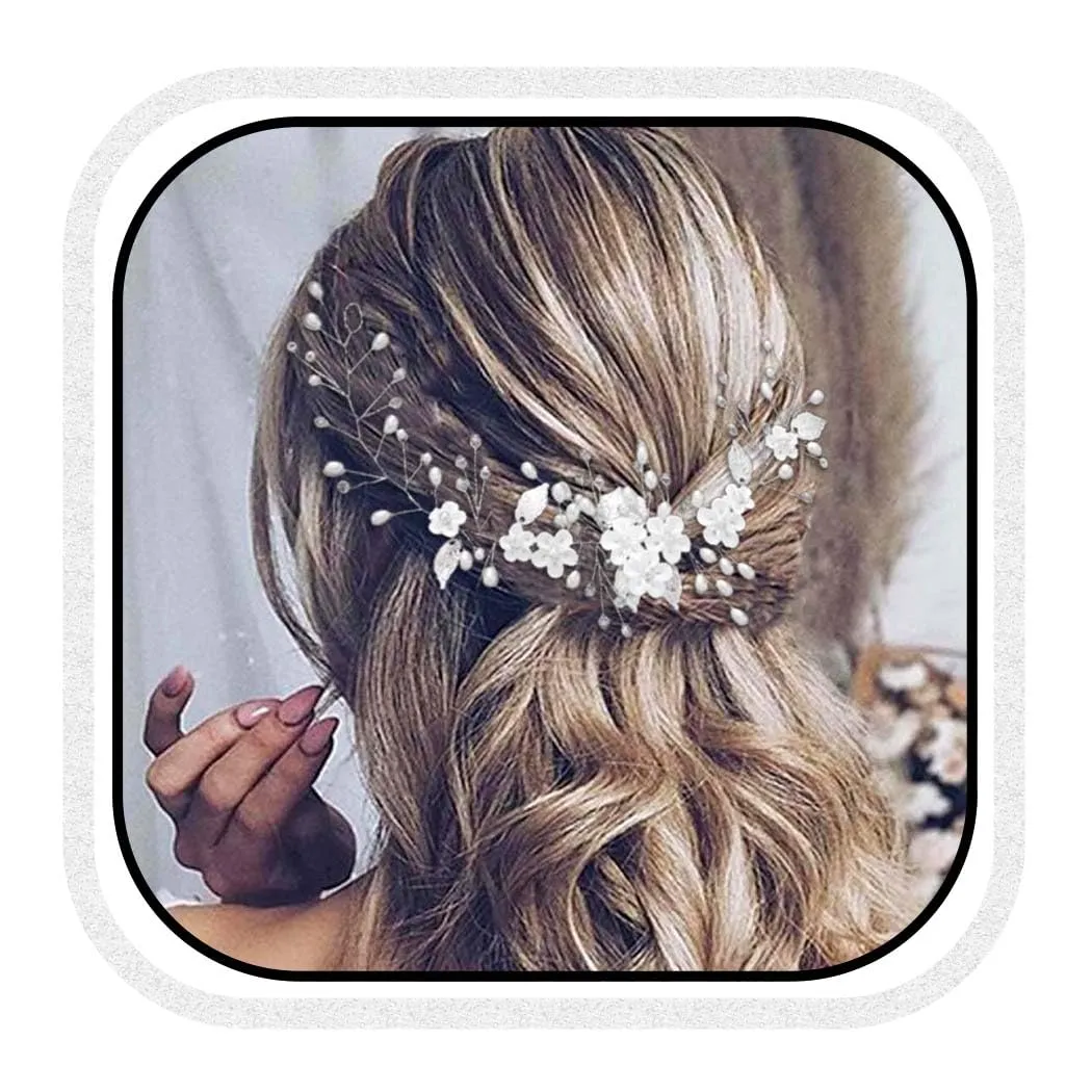 Unicra Wedding Hair Accessories Bridal Headpieces Silver Hair Pieces for Brides and Women