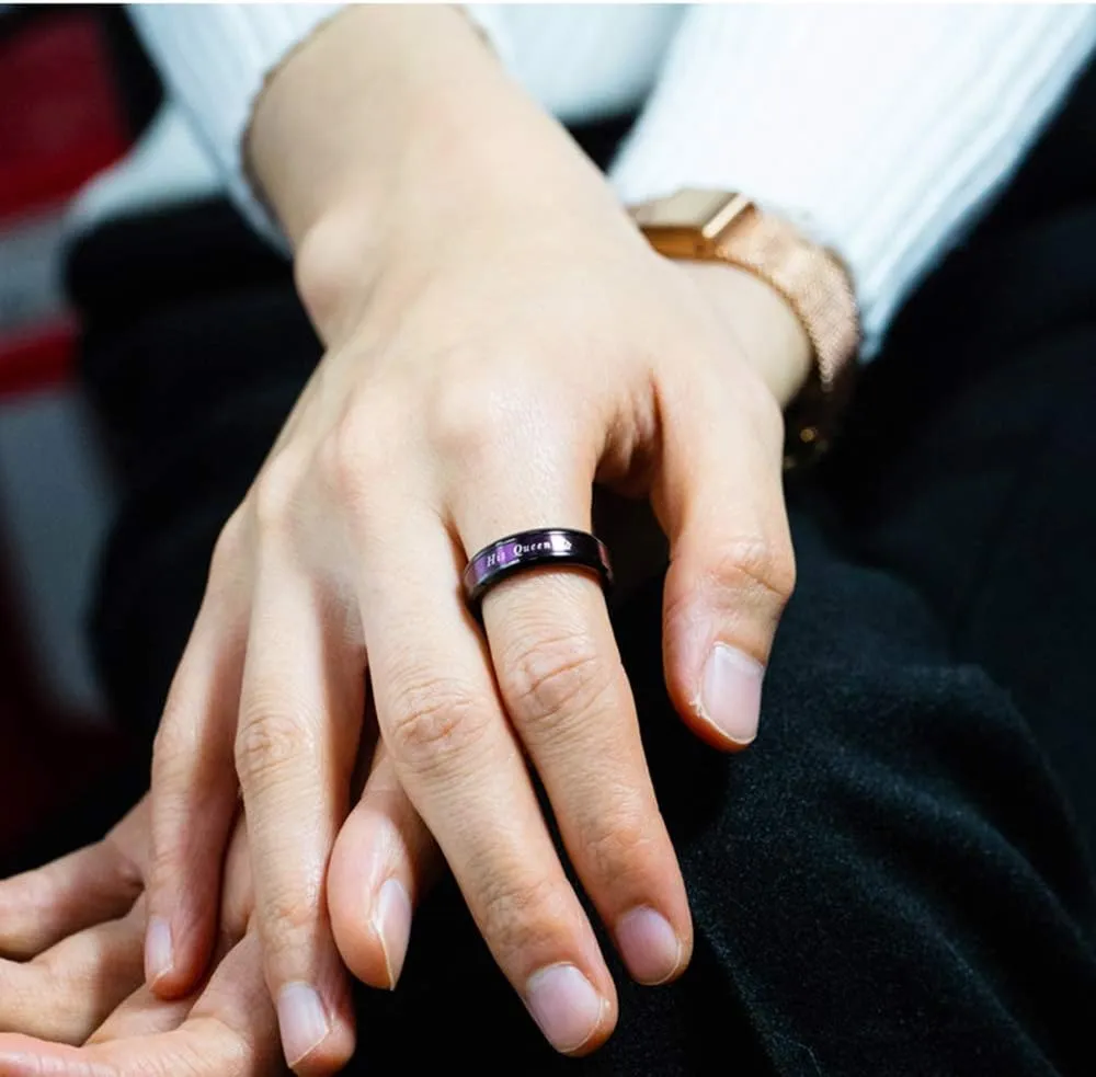 Unisex Style Stainless Steel Rings for Men Women Couple Ring with Zircon Size 5-11