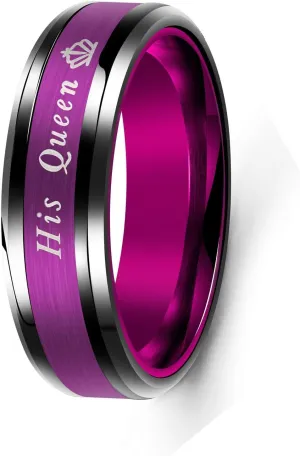 Unisex Style Stainless Steel Rings for Men Women Couple Ring with Zircon Size 5-11
