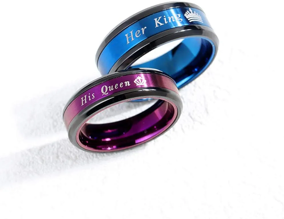 Unisex Style Stainless Steel Rings for Men Women Couple Ring with Zircon Size 5-11