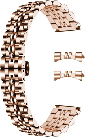 Universal Metal Watch Band Strap Fit Most Tranditional Watch, 16mm 18mm 19mm 20mm 21mm 22mm Stainless Steel Watch Bands with Curved Lug Ends Parts, Watch Replacement Bracelet for Men and Women