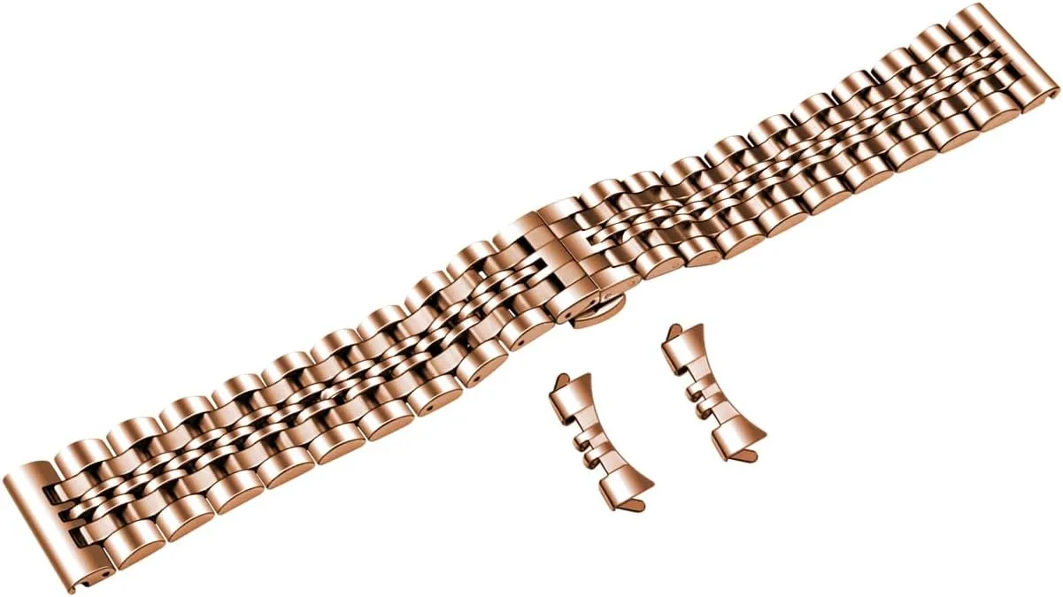 Universal Metal Watch Band Strap Fit Most Tranditional Watch, 16mm 18mm 19mm 20mm 21mm 22mm Stainless Steel Watch Bands with Curved Lug Ends Parts, Watch Replacement Bracelet for Men and Women