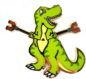 Unstoppable Trex Dinosaur Enamel Lapel Pin