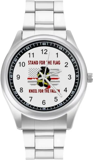 US Fireman Red Line Flag Fashion Classic Wrist Watches for Men Casual Business Dress Watch Gifts, style