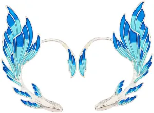 VALICLUD 2pcs Fairy Ears Blue Ear Cuffs Earring Cuffs for Women Non Piercing Wrap for Cosplay Wedding Party