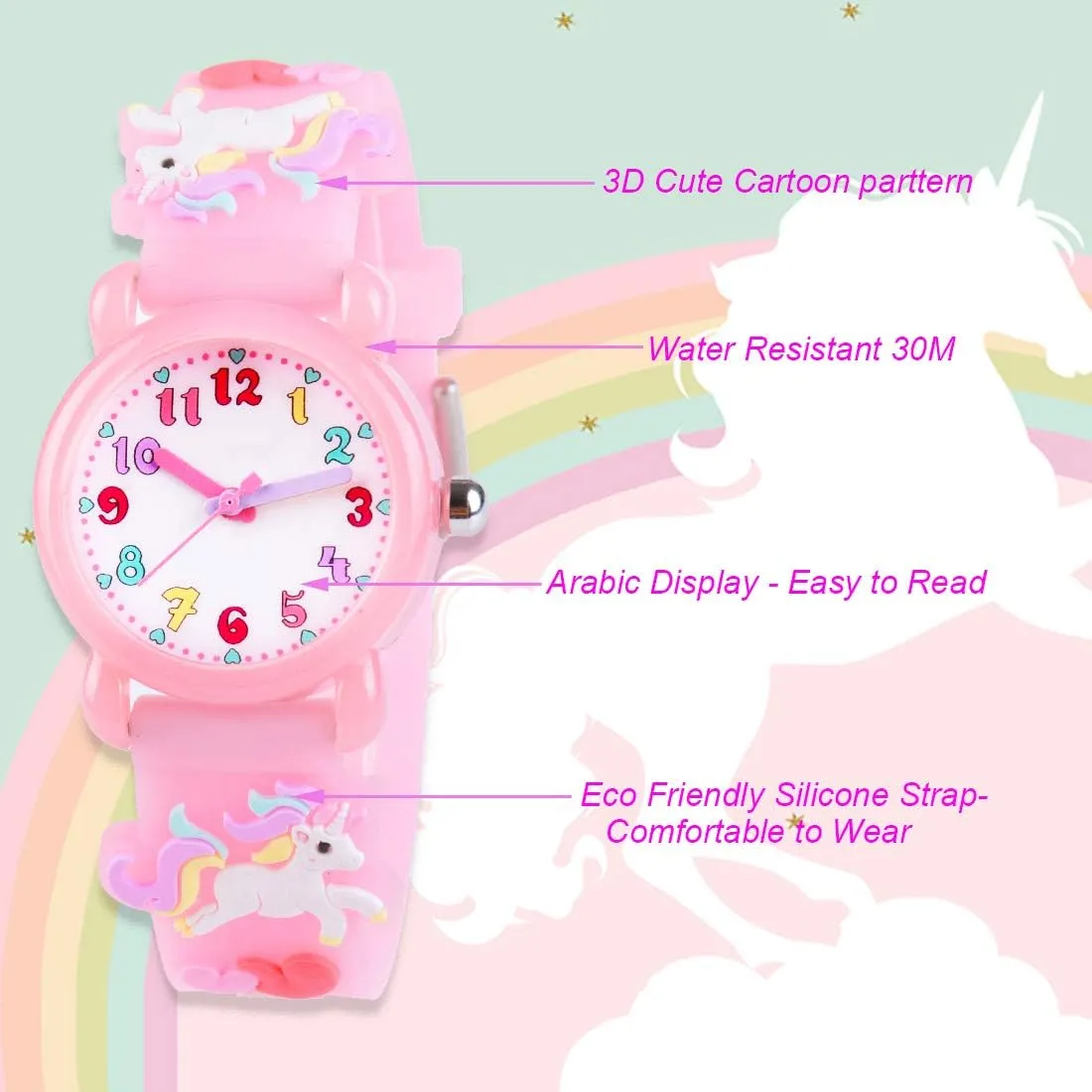 Venhoo Kids Watches 3D Cute Cartoon Waterproof Silicone Children Toddler Wrist Watches Time Teacher Gifts for 3-10 Ages Boys Little Child-Universe