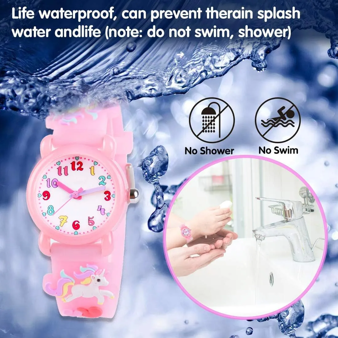 Venhoo Kids Watches 3D Cute Cartoon Waterproof Silicone Children Toddler Wrist Watches Time Teacher Gifts for 3-10 Ages Boys Little Child-Universe
