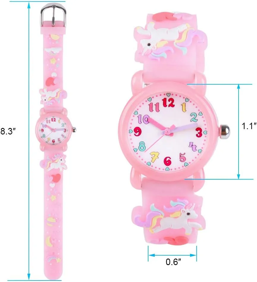 Venhoo Kids Watches 3D Cute Cartoon Waterproof Silicone Children Toddler Wrist Watches Time Teacher Gifts for 3-10 Ages Boys Little Child-Universe
