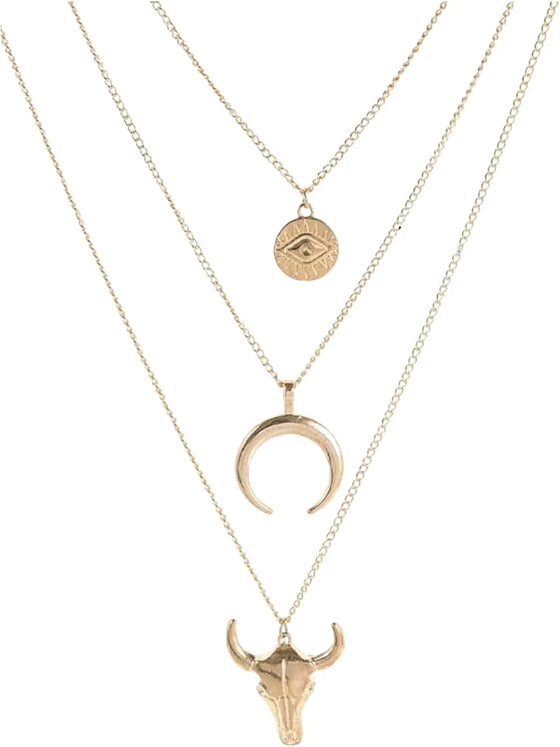 Verdusa Women's Vintage Western Layered Necklaces Fashion Pendant Necklace