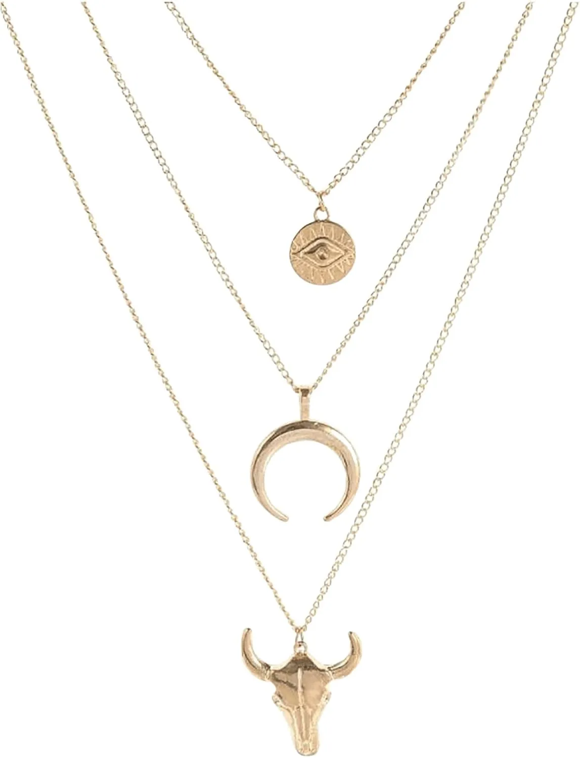 Verdusa Women's Vintage Western Layered Necklaces Fashion Pendant Necklace