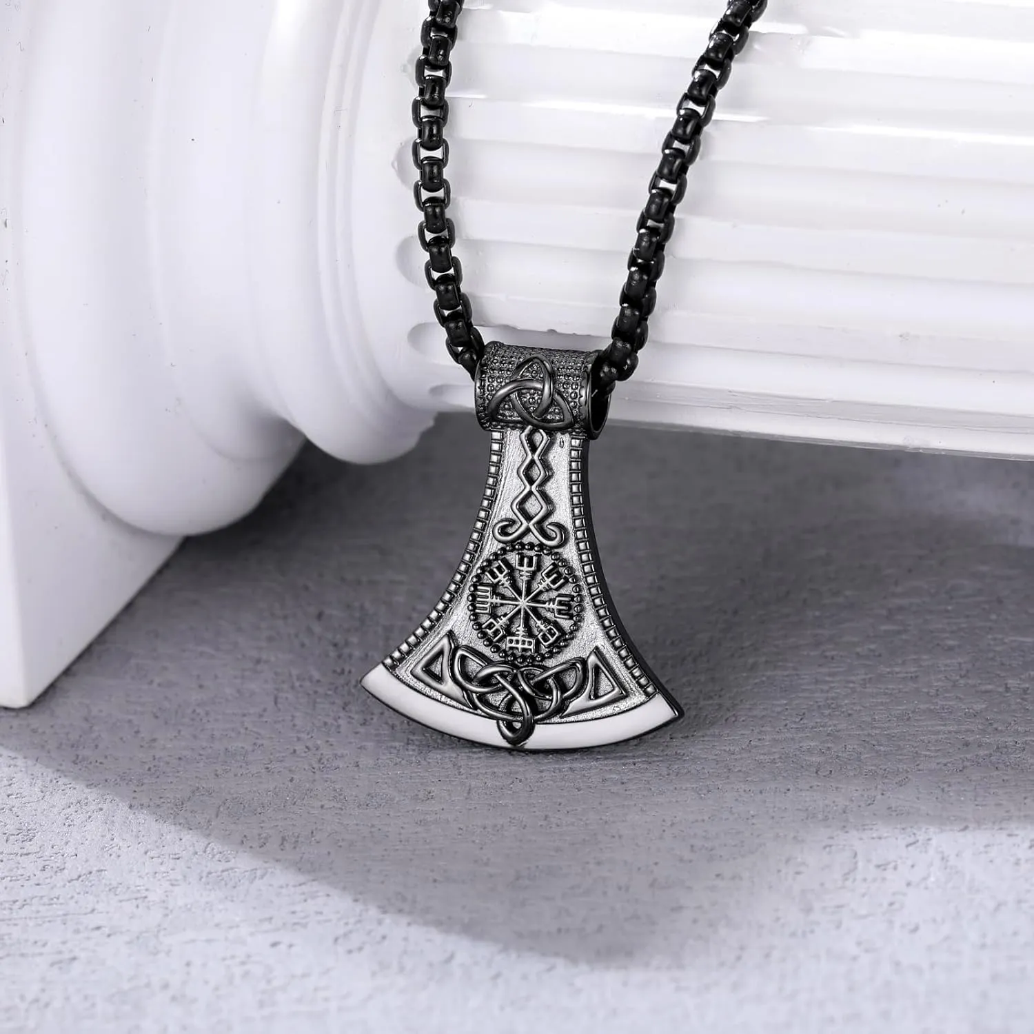 Viking Arrowhead/Thors Hammer/Axe/Wolf Necklace for Men 925 Sterling Silver Viking Norse Pagan Jewelry Gifts for Women