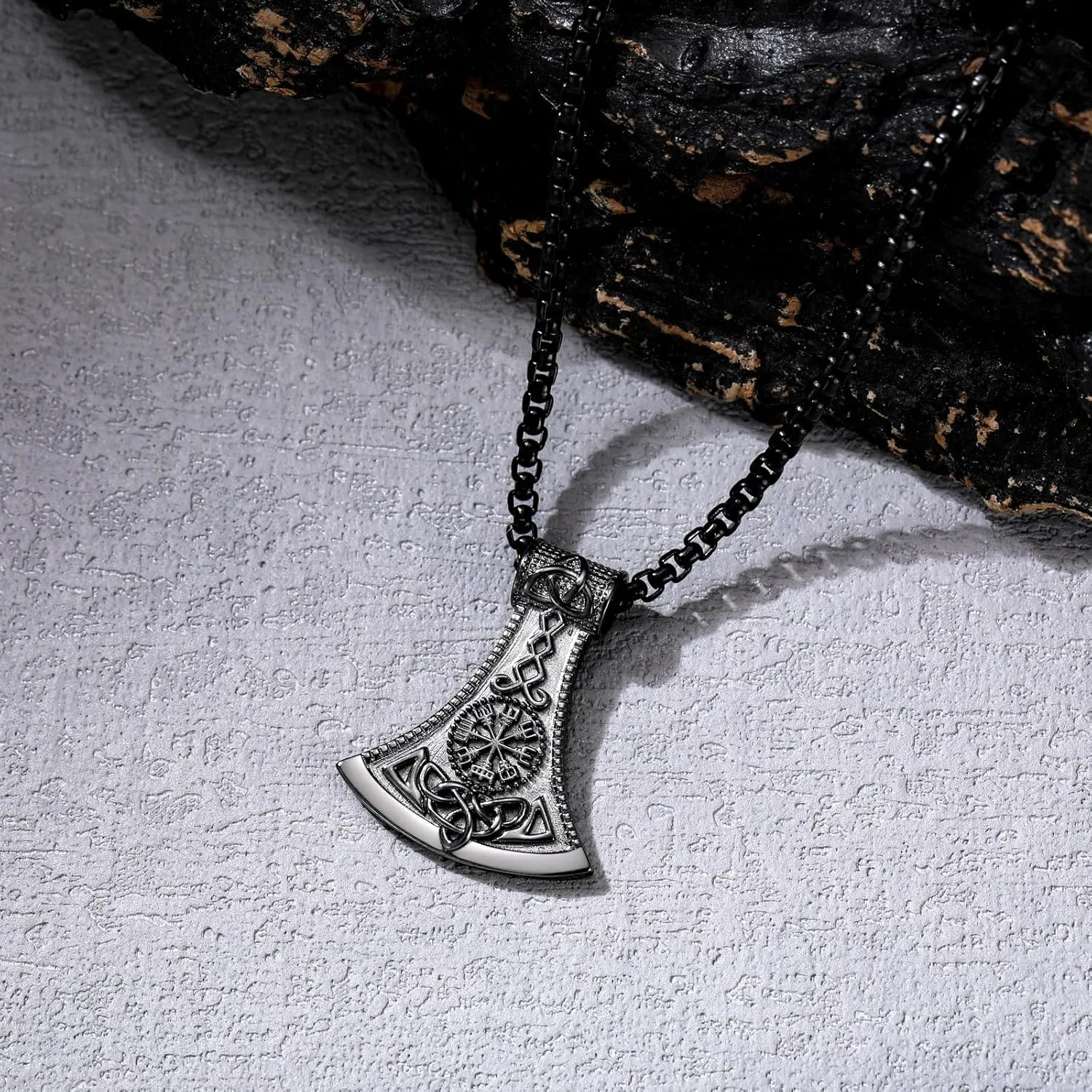 Viking Arrowhead/Thors Hammer/Axe/Wolf Necklace for Men 925 Sterling Silver Viking Norse Pagan Jewelry Gifts for Women