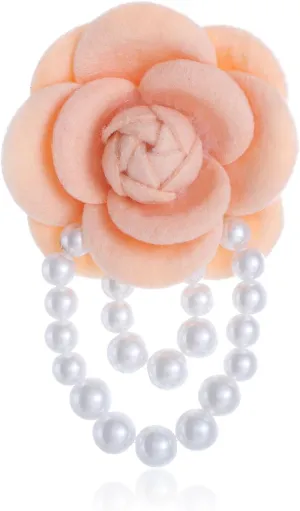 Vintage Camellia Pearl Tassel Brooches Bracelet Bohemian Pearl Safety Pins Bracelets Flower Hairpin Headpieces Shawl Pins Dainty Elegant Lapel Pin Wedding Party Dress Accessories for Women