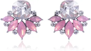 Vintage Rhinestone Cluster Earrings Crystal Cluster Stud Earring for Women Sparkly Cluster Rhinestone Earrings Wedding Bridal Prom Formal Party Gifts Jewelry Collections