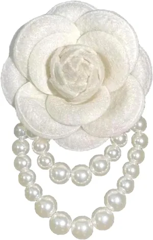 Vintage Wool Camellia Flower Pearl Tassel Brooches Pin Bracelet,Hairpin Headpieces Brooch Shawl Pins Wedding Party Gift Dainty Elegant Lapel Pins Dress Suit Clothes Accessories