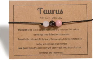VLINRAS Zodiac Bracelets for Women Men, 6mm Natural Stone Horoscope Bracelets Healing Gemstone Crystals Zodiac Gifts