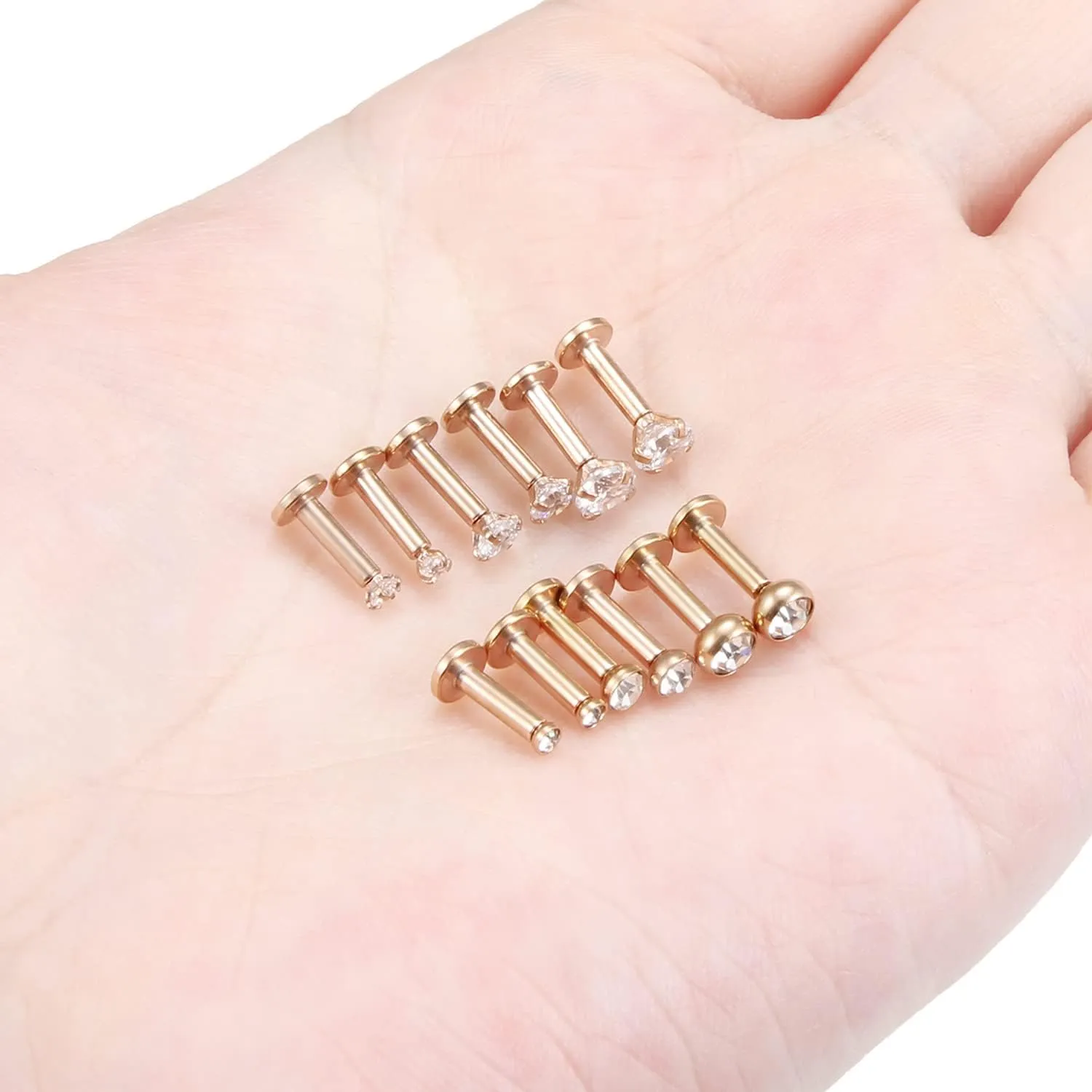 Vsnnsns 14G Lip Rings Stainless Steel Tragus Helix Conch Piercing Jewelry Snake Bite Piercing Monroe Lip Rings Labret Medusa Cartilage Lobe Earrings Piercing Jewelry Cubic Zirconia 2MM 3MM 4MM