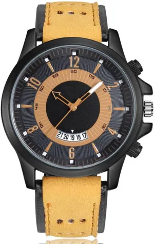 Watch for Men with Oversized Watch Dial Analog Quartz Calendar Watch Leather Strap Military Watch Sport Casual Fashion Designer Men's Wrist Watches Gift for Men