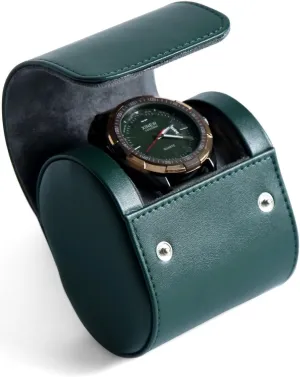 Watch Roll Travel Case for Men and Women with Suede Lining Watch Display Box Single Watch Storage and Organizer (Green)