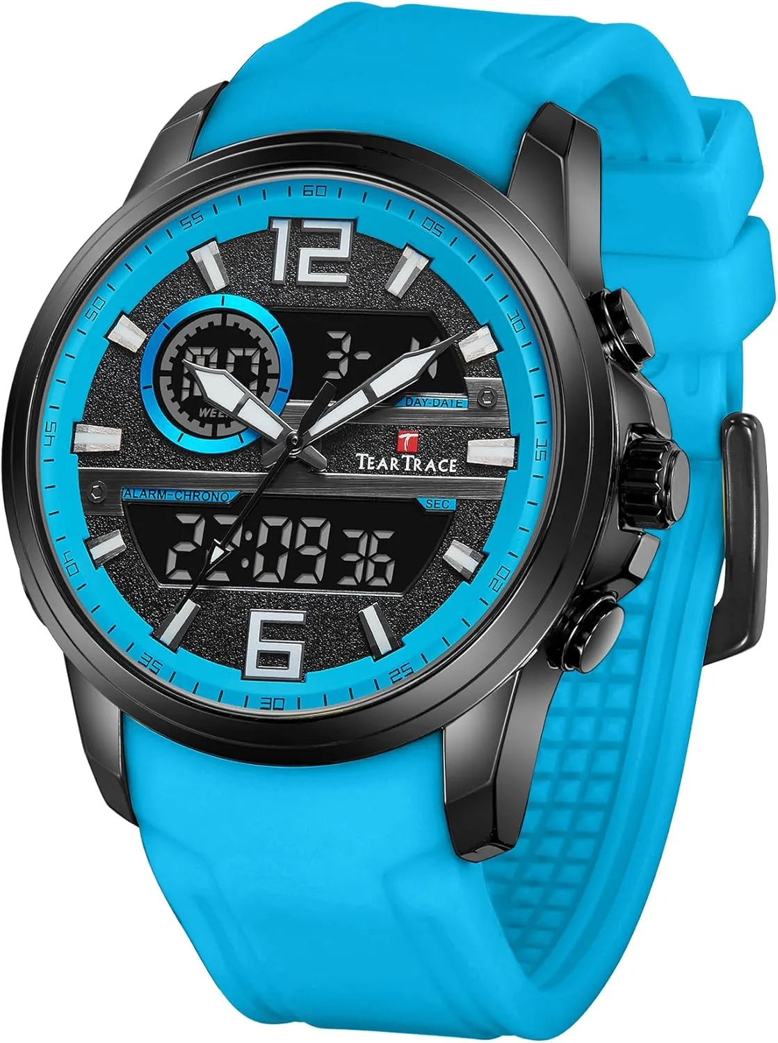 Watches for Men Chronograph Luminous Analog Digital Quartz 3ATM Waterproof Sport Wrist Watch with Alarm Men Watches Christmas Gift for Men Husband Father