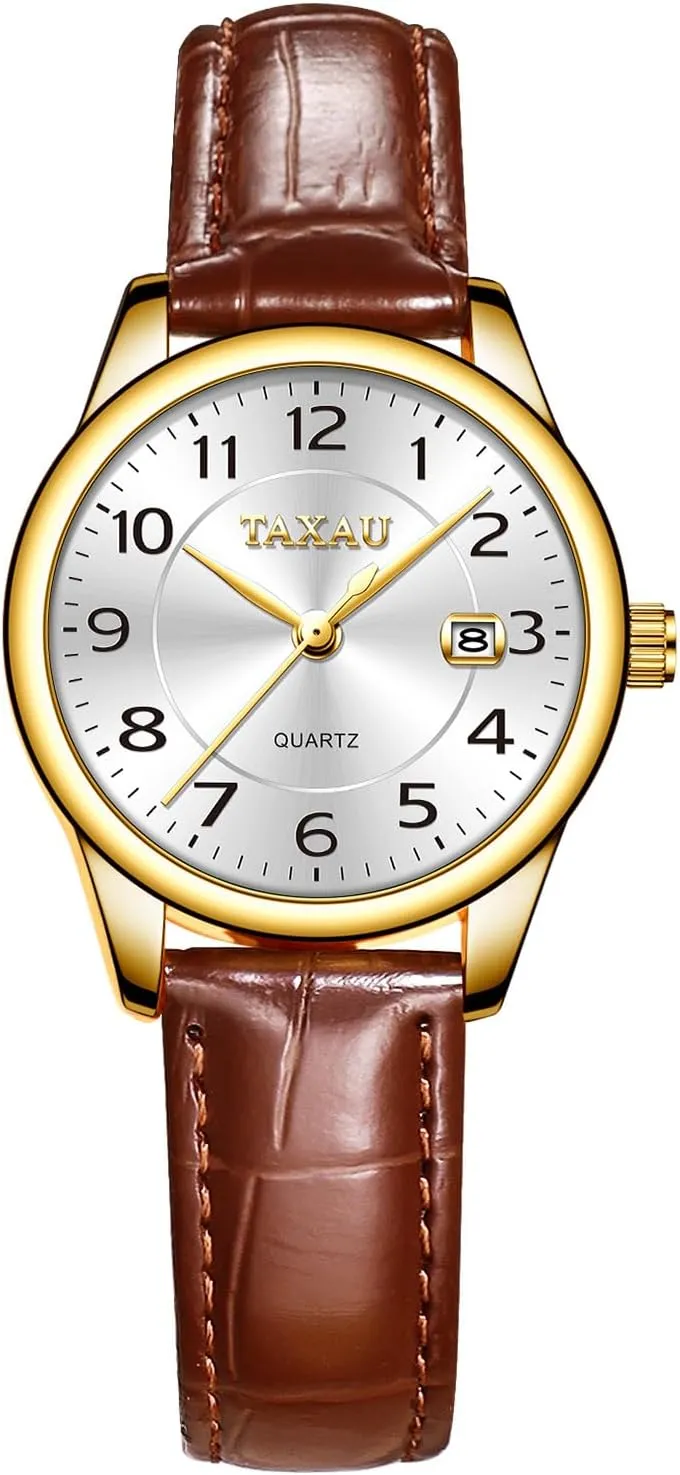 Watches for Women Causal Classic Leather Date Dainty Business Dress Luxury Analog Quartz Minimalist Waterproof Analog Quartz Ladies Watch Women's Wrist Watches