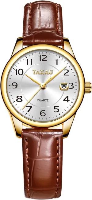 Watches for Women Causal Classic Leather Date Dainty Business Dress Luxury Analog Quartz Minimalist Waterproof Analog Quartz Ladies Watch Women's Wrist Watches