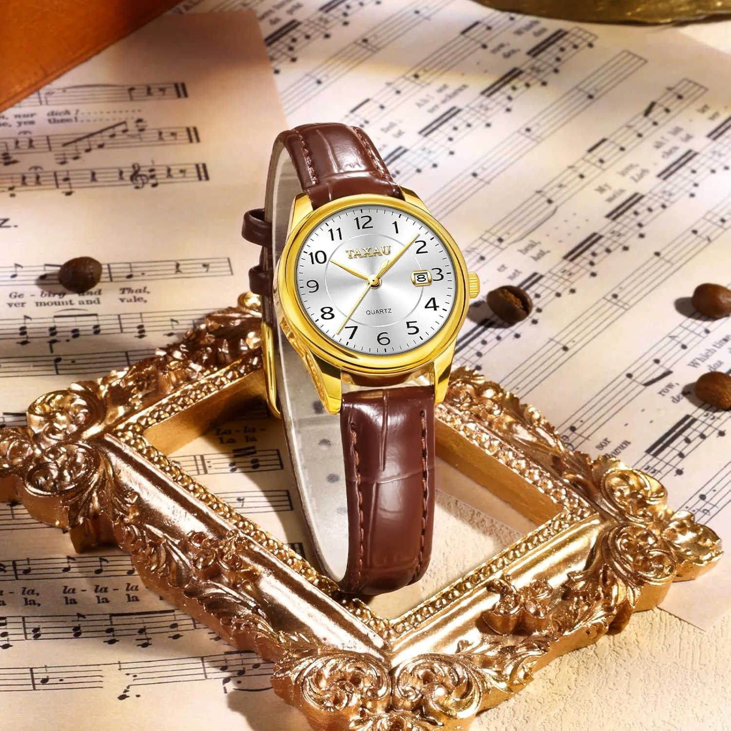 Watches for Women Causal Classic Leather Date Dainty Business Dress Luxury Analog Quartz Minimalist Waterproof Analog Quartz Ladies Watch Women's Wrist Watches