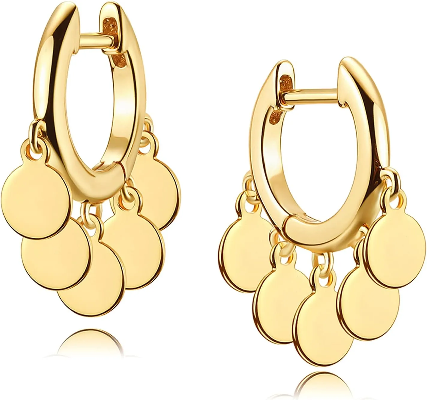 WEARON Gold Huggie Hoop Earrings for Women 14k Gold Plated Small Charm Drop Dangle Earrings Hypoallergenic Jewelry Gifts