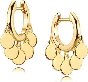 WEARON Gold Huggie Hoop Earrings for Women 14k Gold Plated Small Charm Drop Dangle Earrings Hypoallergenic Jewelry Gifts
