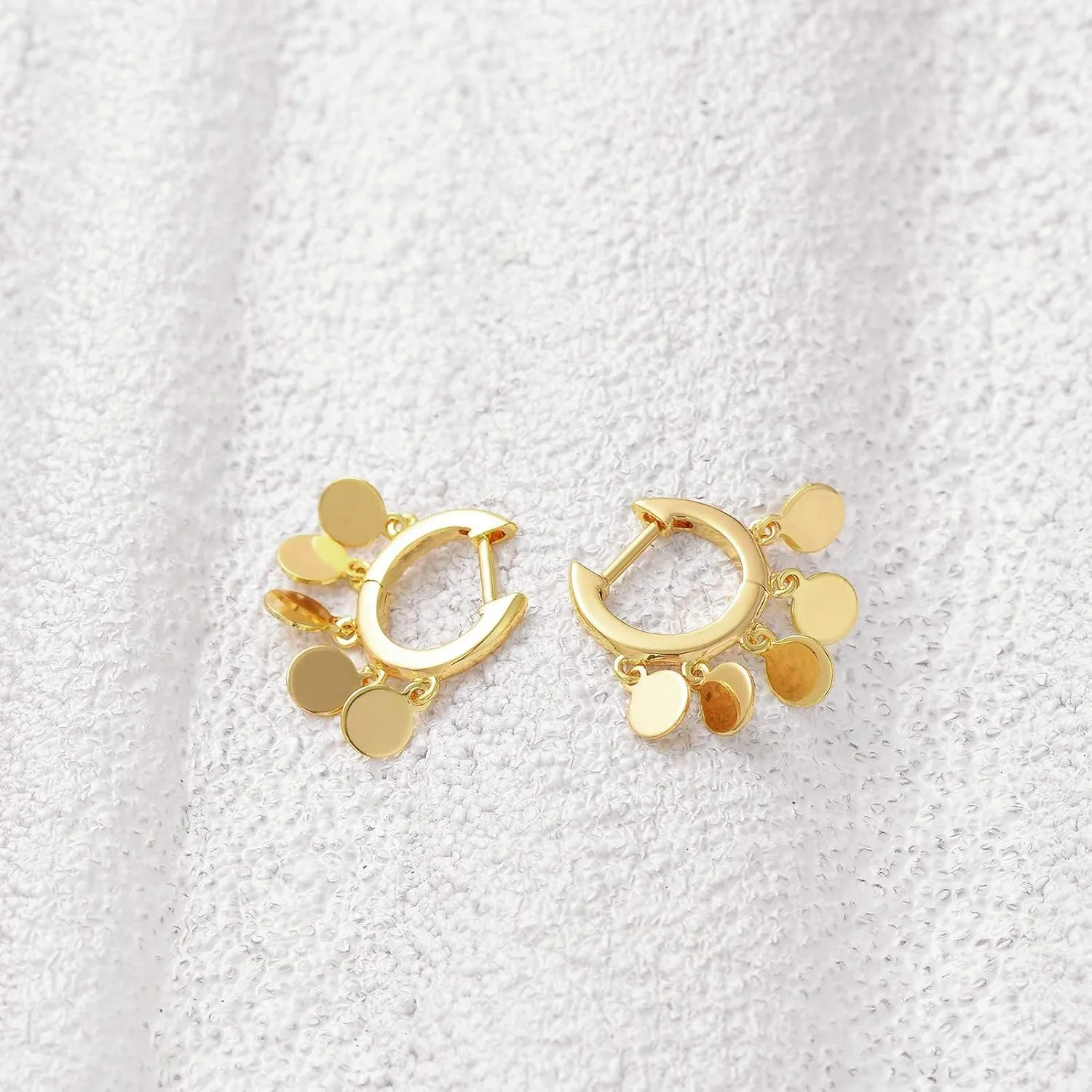 WEARON Gold Huggie Hoop Earrings for Women 14k Gold Plated Small Charm Drop Dangle Earrings Hypoallergenic Jewelry Gifts