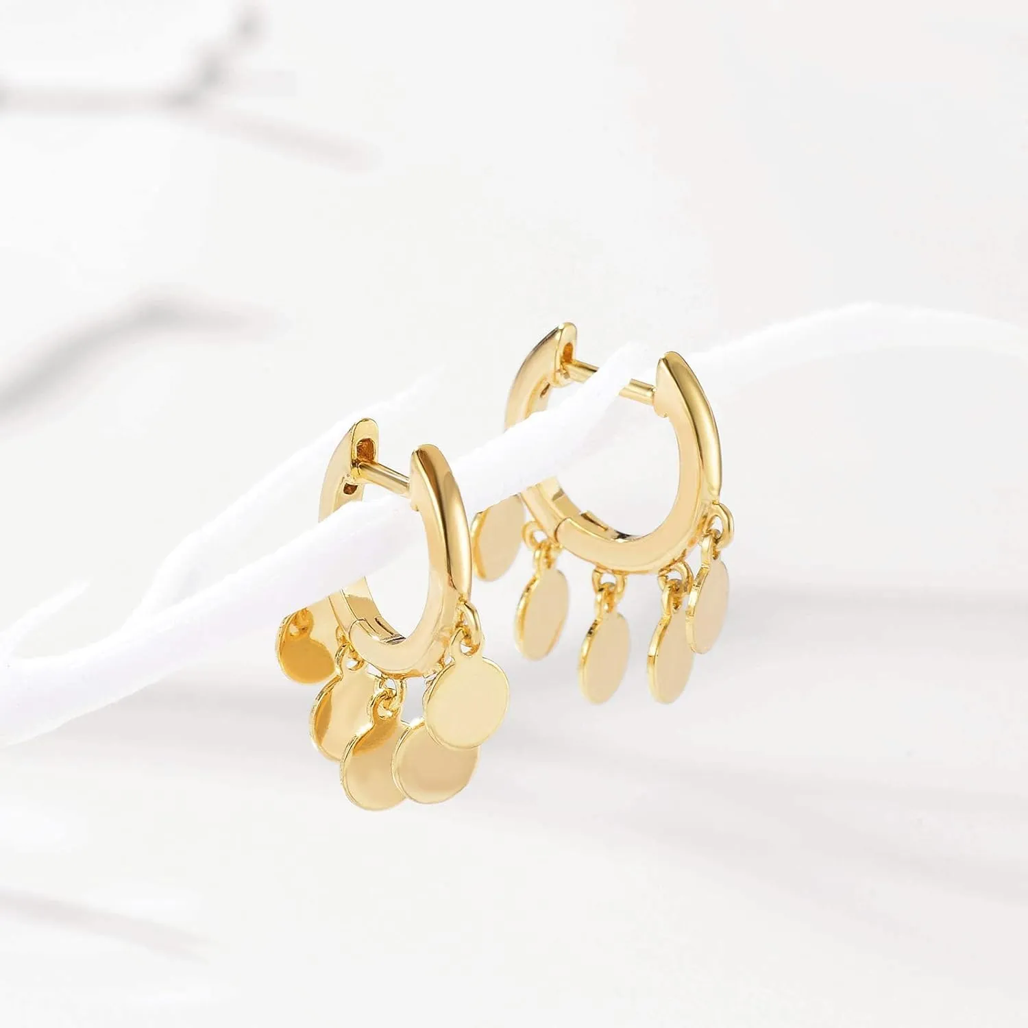 WEARON Gold Huggie Hoop Earrings for Women 14k Gold Plated Small Charm Drop Dangle Earrings Hypoallergenic Jewelry Gifts