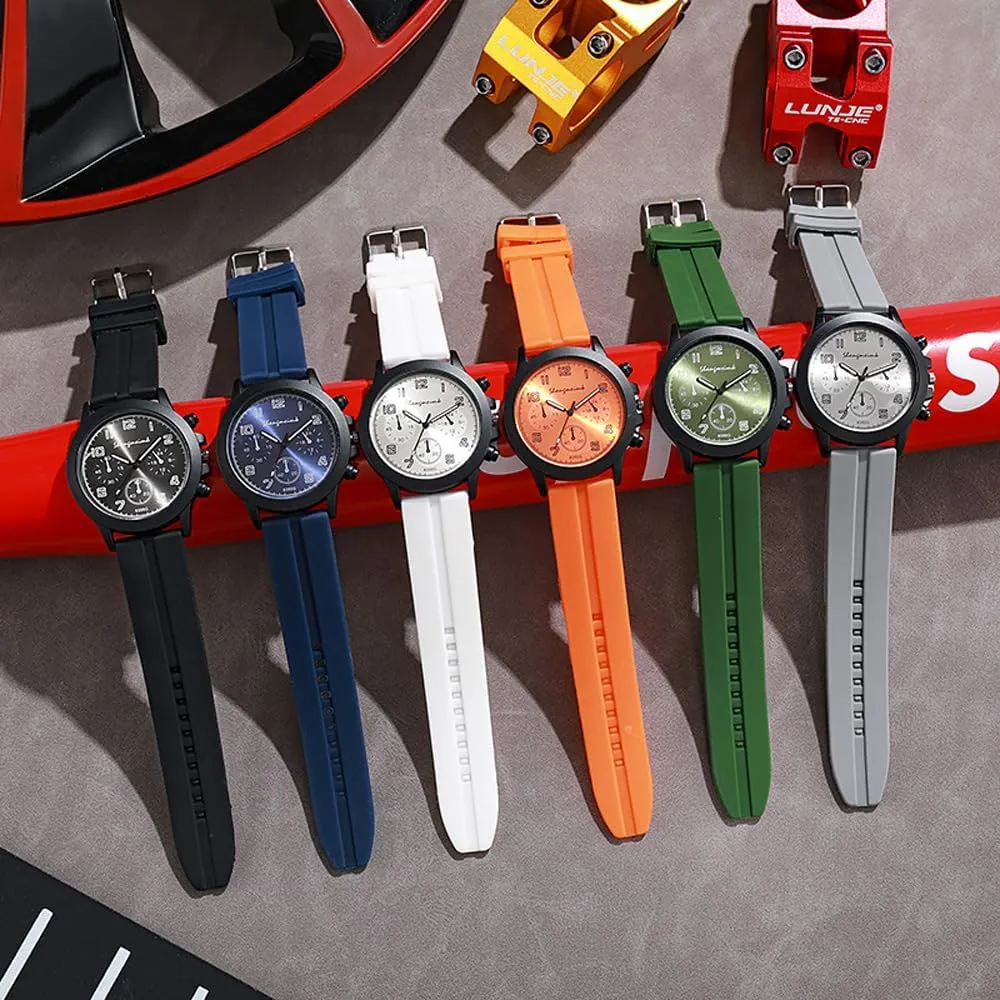Weicam Unisex Simple Silicone Band Analog Quartz Wristwatches Sport Watch