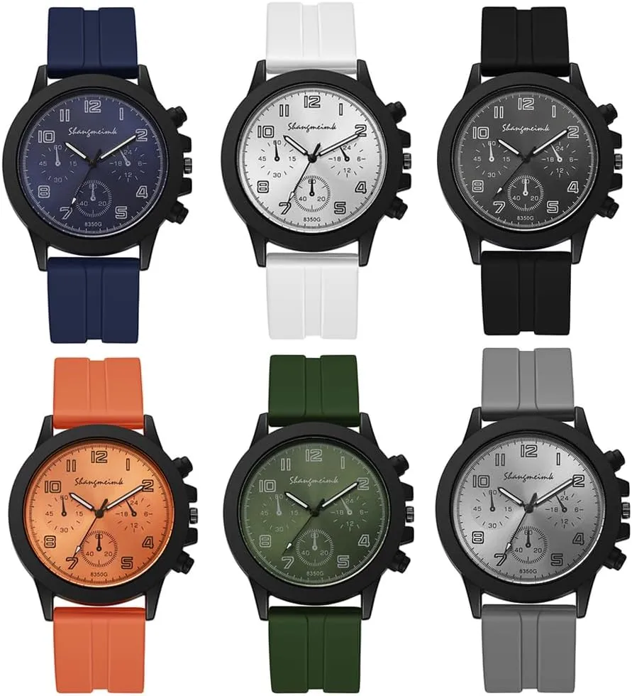 Weicam Unisex Simple Silicone Band Analog Quartz Wristwatches Sport Watch