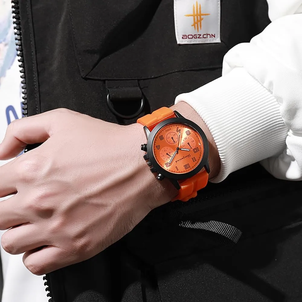 Weicam Unisex Simple Silicone Band Analog Quartz Wristwatches Sport Watch